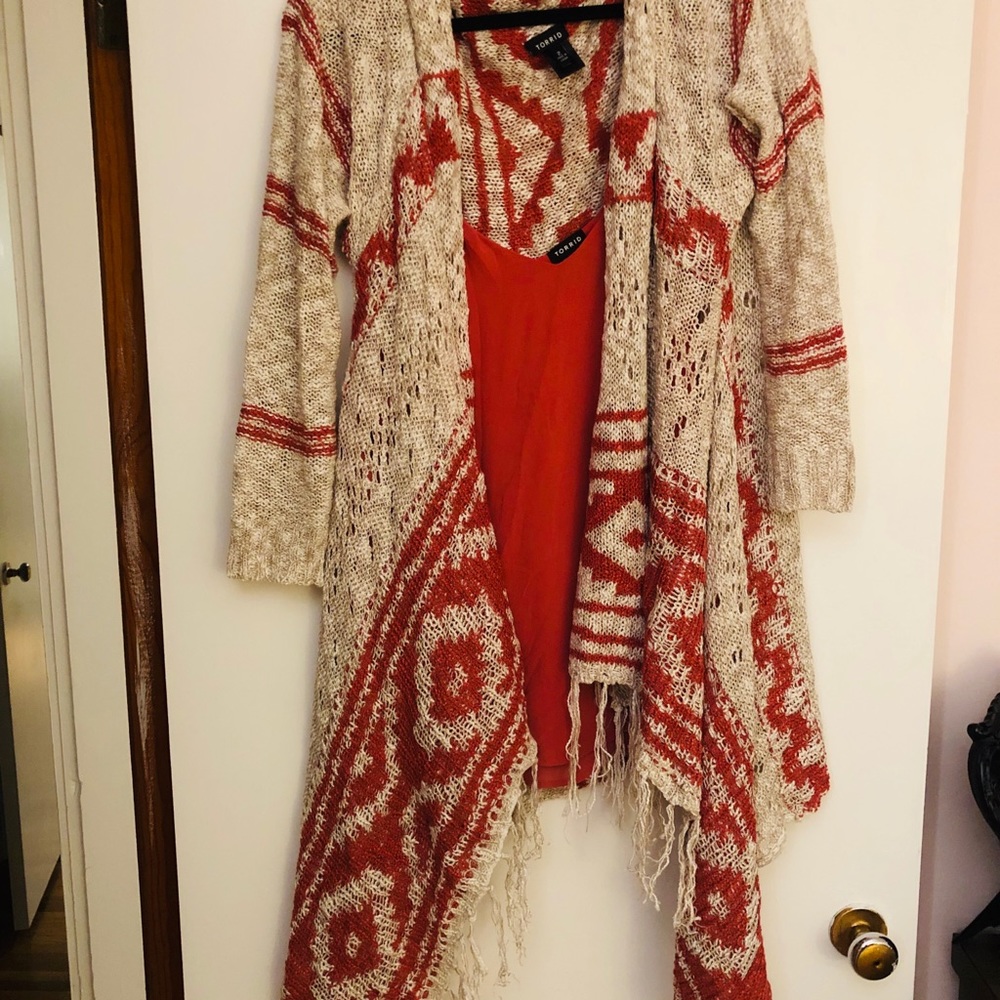 Torrid Cardigan and Tank Top